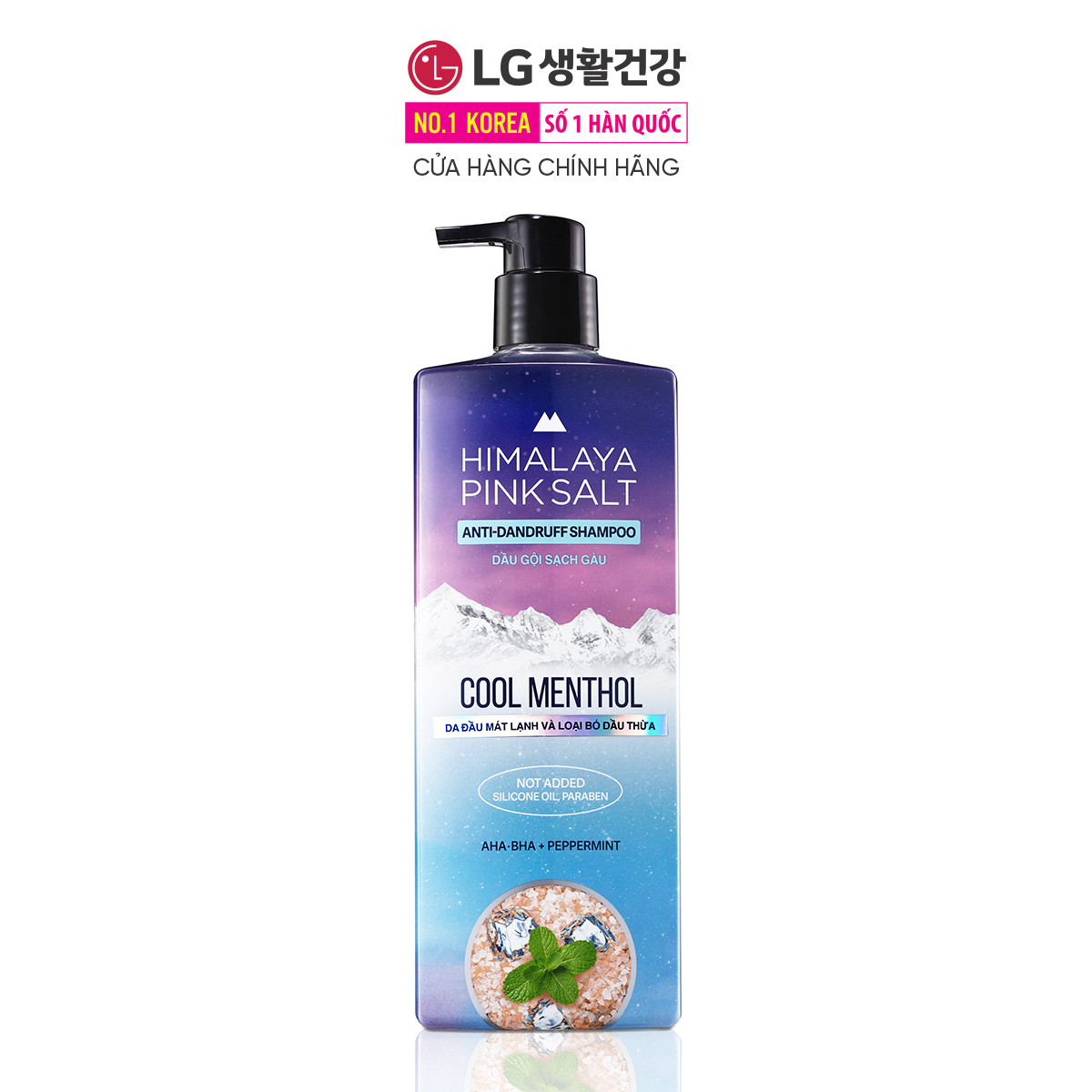 Dầu gội sạch gàu muối hồng Himalaya mát lạnh bạc hà Cool Menthol 650ml