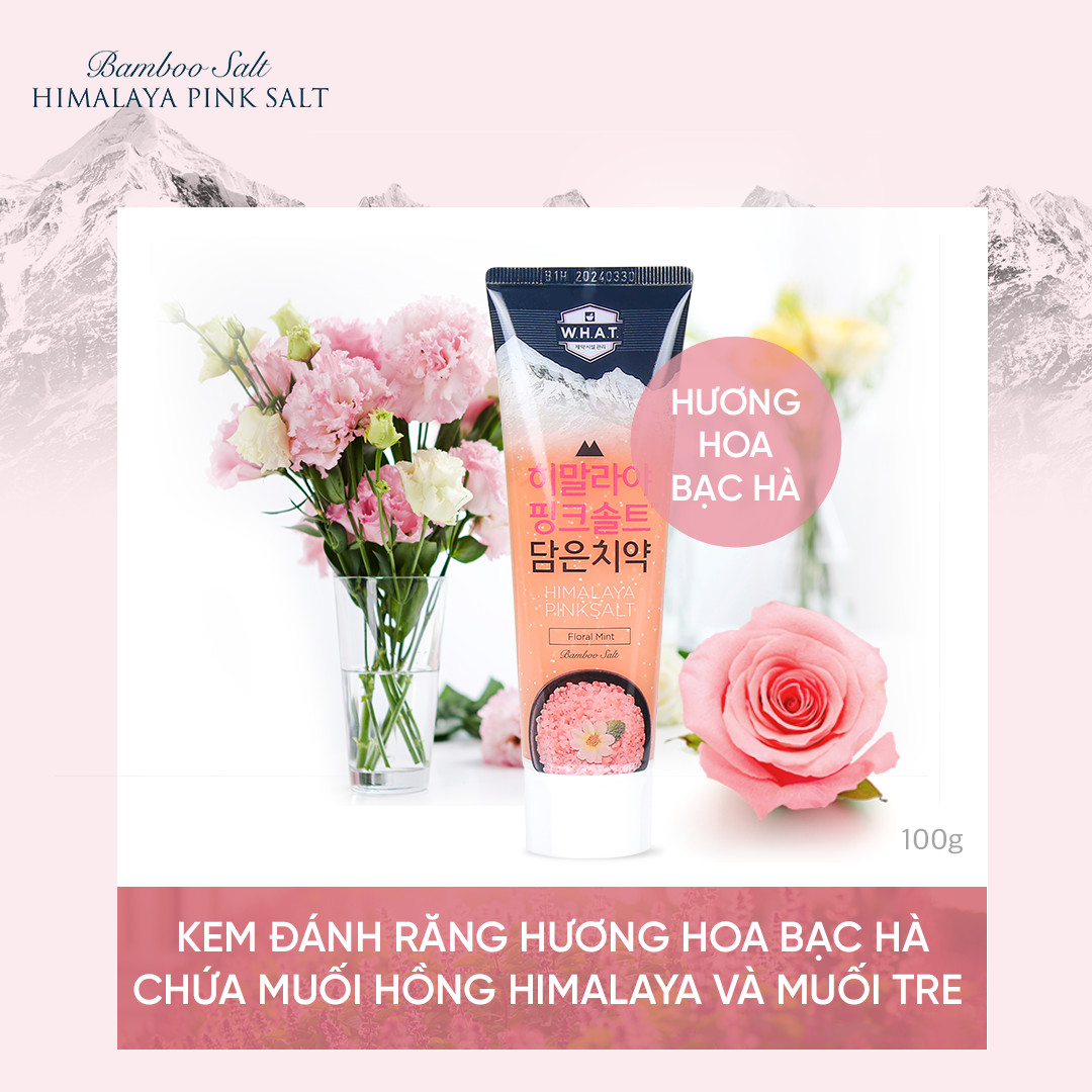 Kem đánh răng Bamboo Salt Himalaya Pink SaltFloral Mint 100g