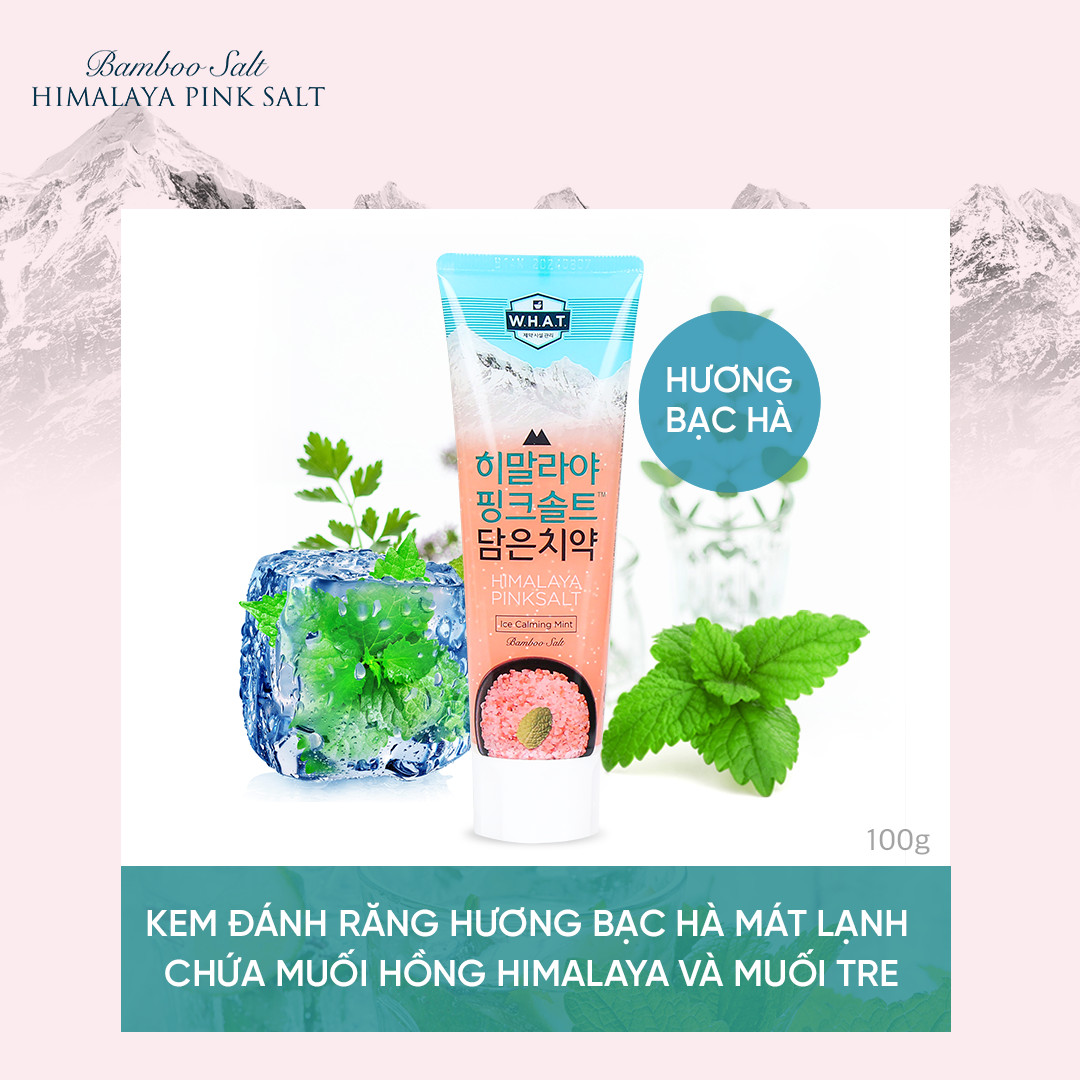 Kem đánh răng Bamboo Salt Himalaya Pink Salt Ice Calming Mint 100g