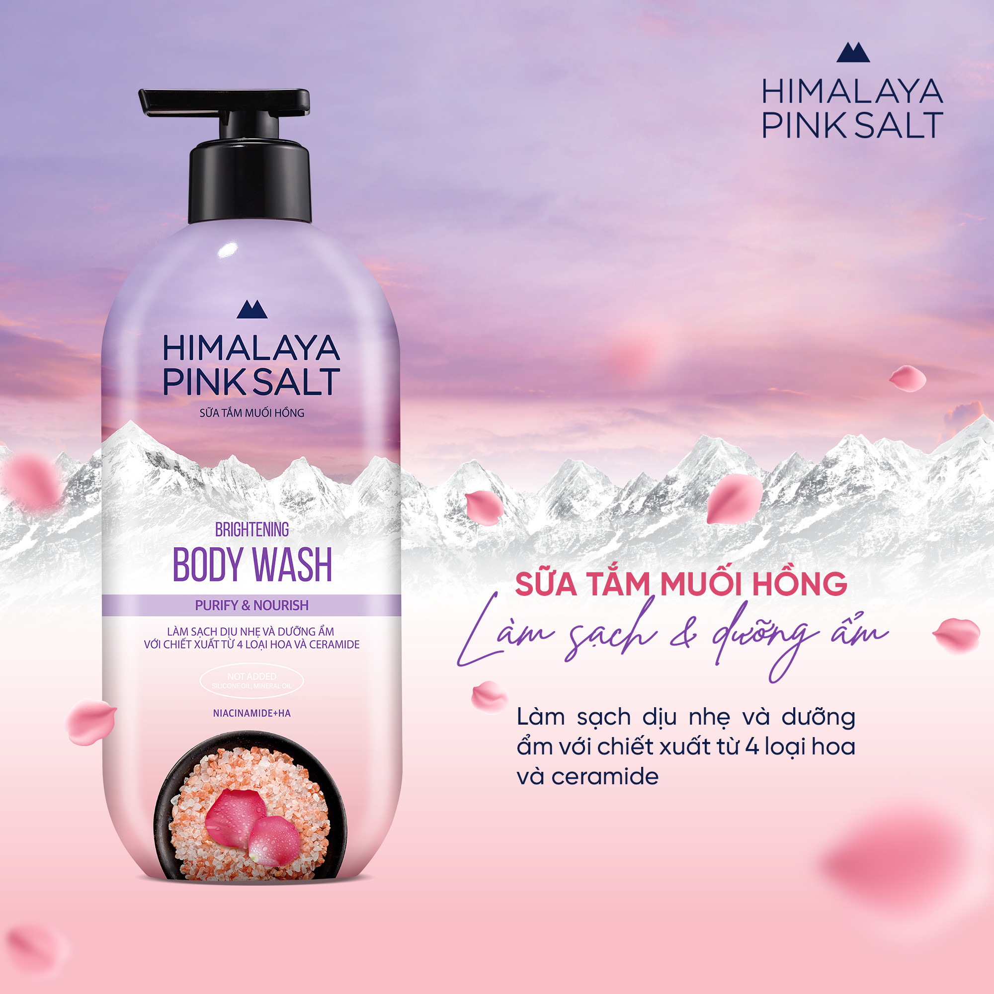 Sữa tắm muối hồng Himalaya  Làm sạch và Dưỡng ẩm Purify & Nourish 500g